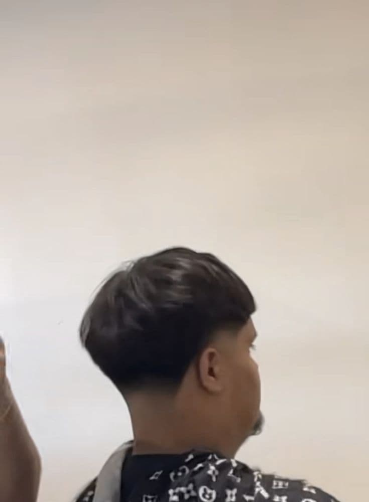 Low fade, rear view, JayJ's Barber Shop